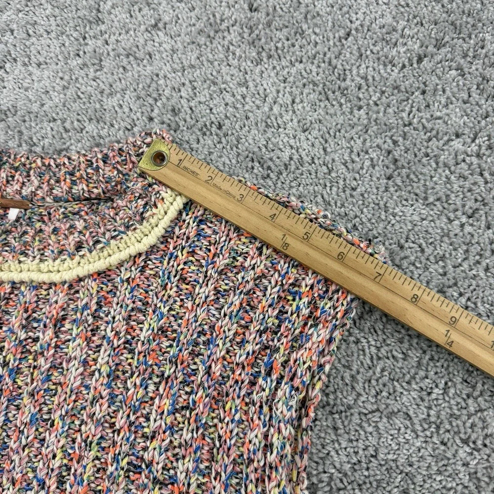 Free People Desert Heat Sweater Vest XS Rainbow Boho Hippie Indie Marled Retro